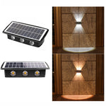Applique murale solaire extérieure étanche, projecteurs doubles haut et bas, 4 LED, 8 LED, 6 LED