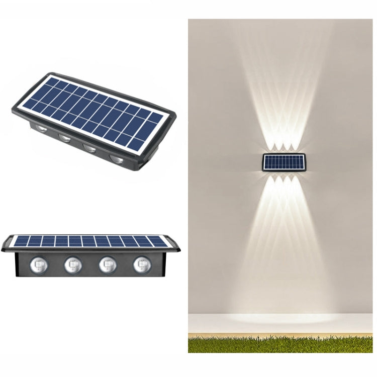 Applique murale solaire extérieure étanche, projecteurs doubles haut et bas, 4 LED, 8 LED, 6 LED