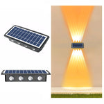Applique murale solaire extérieure étanche, projecteurs doubles haut et bas, 4 LED, 8 LED, 6 LED