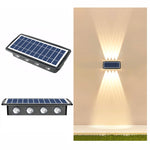 Applique murale solaire extérieure étanche, projecteurs doubles haut et bas, 4 LED, 8 LED, 6 LED