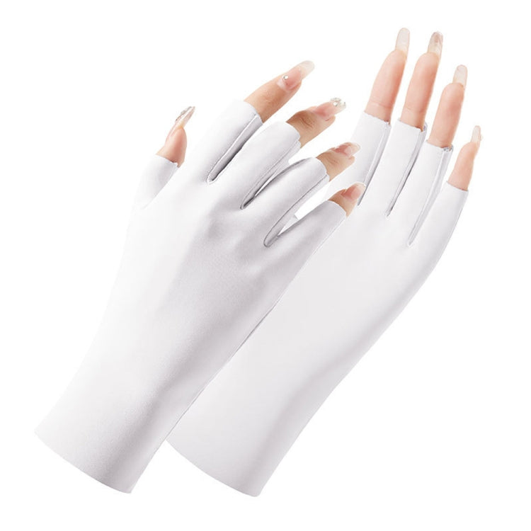 Gants de protection solaire demi-doigts en soie glacée pour femmes,Style :, Doigts séparés, Doigts liés
