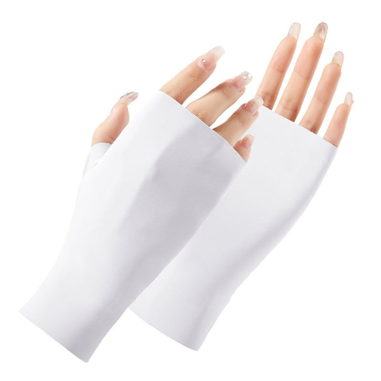 Gants de protection solaire demi-doigts en soie glacée pour femmes,Style :, Doigts séparés, Doigts liés