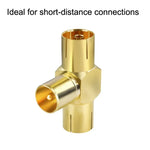 Adaptateur de câble coaxial, TV mâle vers 2x femelle, fiche d'antenne aérienne, TV mâle vers 2x femelle