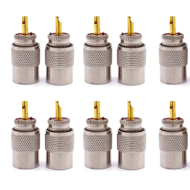 Connecteur d'antenne à cosses mâles UHF PL259 10 pièces pour câble RG8 / RG58, mâle UHF