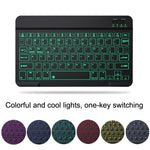 Ensemble clavier et souris Bluetooth rétroéclairé coloré RVB de 10 pouces pour téléphone portable / tablette, noir, blanc