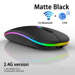 Souris silencieuse sans fil Bluetooth à double mode rétroéclairée RVB à 3 touches