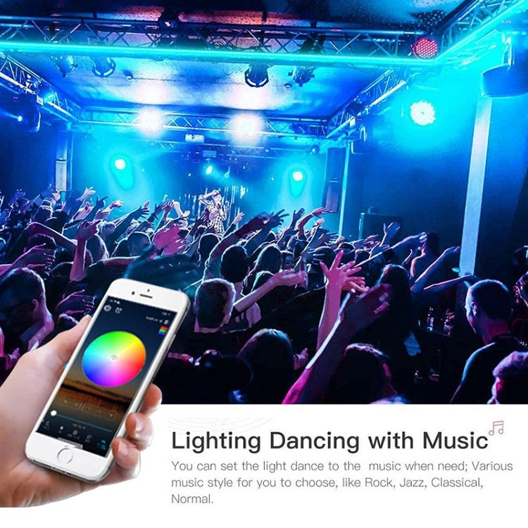 Kit Bluetooth bande lumineuse intelligente à contrôle sonore, étanche, 5050 RGB bande LED d'ambiance colorée avec télécommande 24 touches, 5M 150 LED, 5M 300 LED, 10M 300 LED, 10M 600 LED, 15M 450 LED, 20M 360 LED, 30M 540 LED