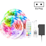 Kit Bluetooth bande lumineuse intelligente à contrôle sonore, étanche, 5050 RGB bande LED d'ambiance colorée avec télécommande 24 touches, 5M 150 LED, 5M 300 LED, 10M 300 LED, 10M 600 LED, 15M 450 LED, 20M 360 LED, 30M 540 LED