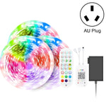 Kit Bluetooth bande lumineuse intelligente à contrôle sonore, étanche, 5050 RGB bande LED d'ambiance colorée avec télécommande 24 touches, 5M 150 LED, 5M 300 LED, 10M 300 LED, 10M 600 LED, 15M 450 LED, 20M 360 LED, 30M 540 LED