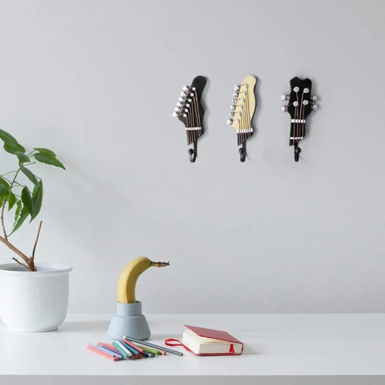 3 PCS Guitar Shape Home Decoration Hook, Guitar Shape Hook