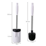Brosse WC murale en acier inoxydable à poils souples, Blanc, Rose, Gris