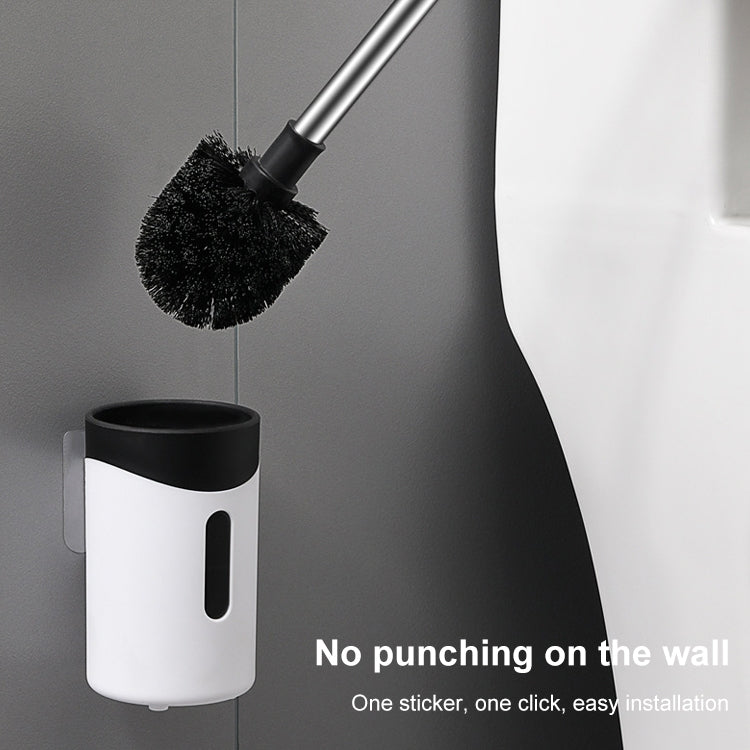 Brosse WC murale en acier inoxydable à poils souples, Blanc, Rose, Gris