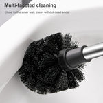 Brosse WC murale en acier inoxydable à poils souples, Blanc, Rose, Gris