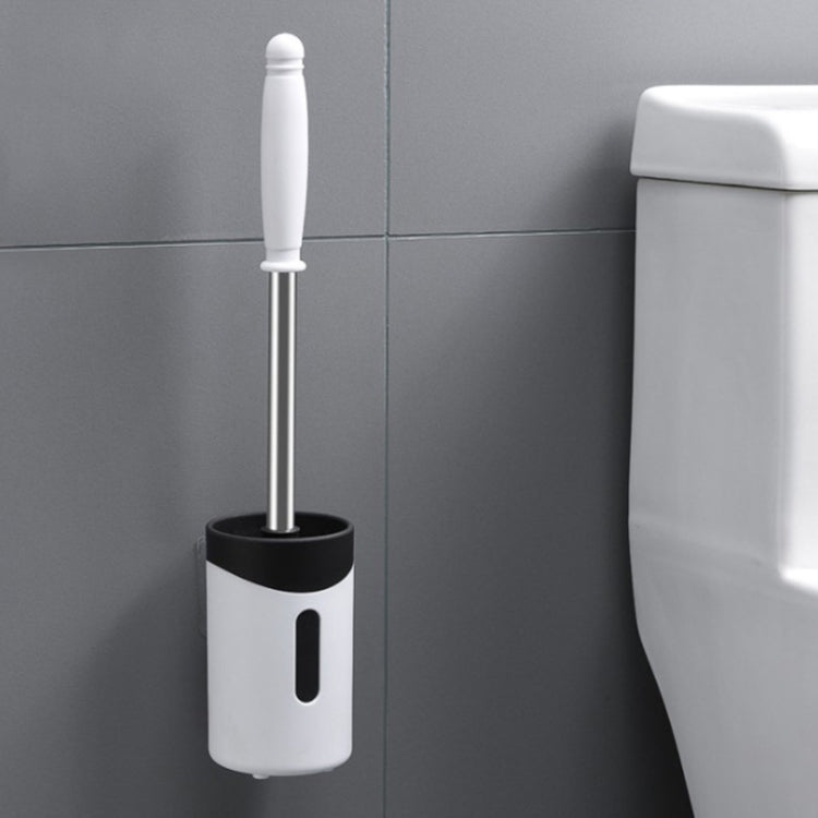 Brosse WC murale en acier inoxydable à poils souples, Blanc, Rose, Gris