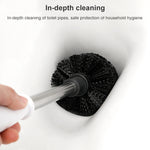 Brosse WC murale en acier inoxydable à poils souples, Blanc, Rose, Gris