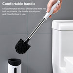 Brosse WC murale en acier inoxydable à poils souples, Blanc, Rose, Gris