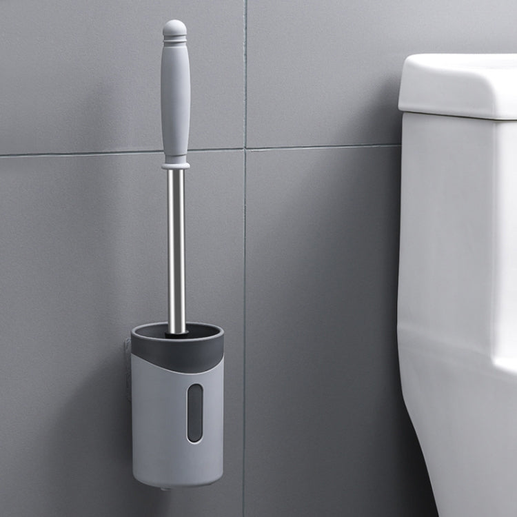 Brosse WC murale en acier inoxydable à poils souples, Blanc, Rose, Gris