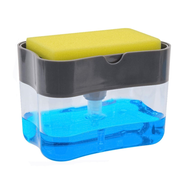 Brosse de cuisine pour lave-vaisselle, boîte de pompe à savon liquide à pression, distributeur de savon avec éponge de lavage, brosse de nettoyage automatique pour détergent