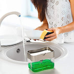 Brosse de cuisine pour lave-vaisselle, boîte de pompe à savon liquide à pression, distributeur de savon avec éponge de lavage, brosse de nettoyage automatique pour détergent
