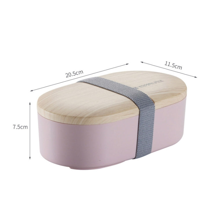 Boîte à déjeuner ovale simple en bois avec couverts, étanche, monocouche