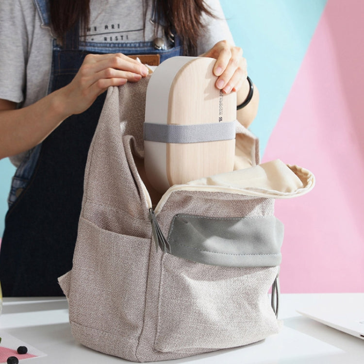 Boîte à déjeuner ovale simple en bois avec couverts, étanche, monocouche