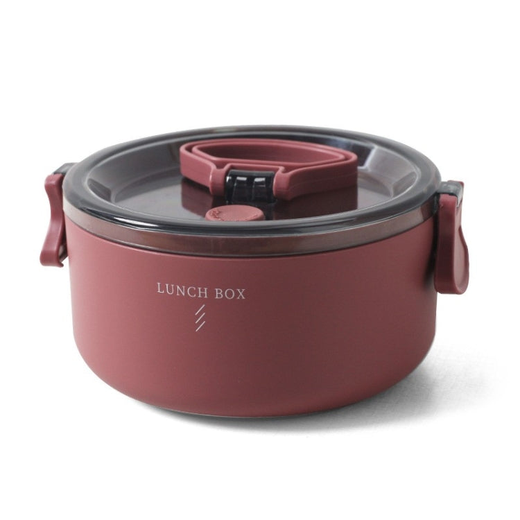 Boîte à déjeuner ronde portable à isolation thermique avec compartiments, pour étudiants et employés de bureau, chauffable au micro-ondes, Bento, monocouche