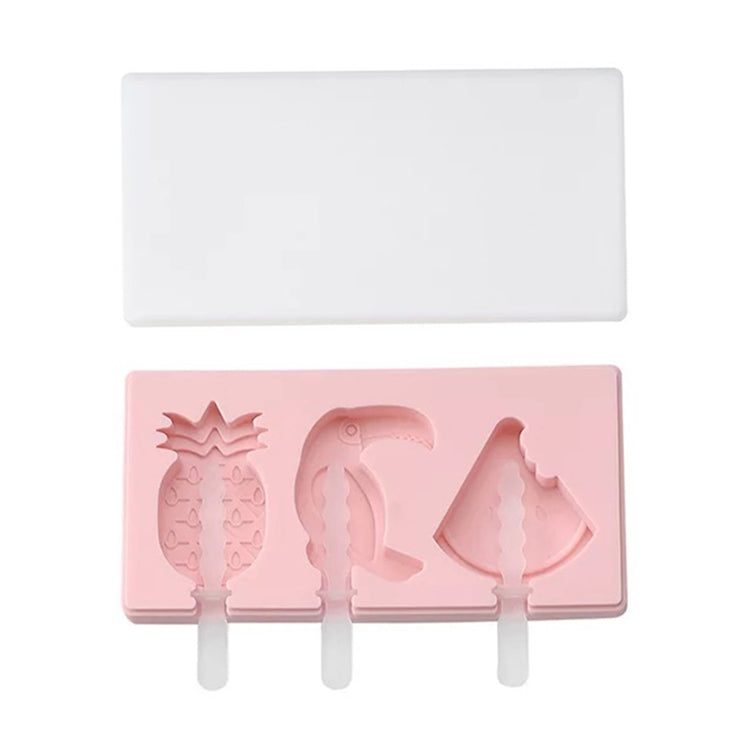 Moule à glaçons fait maison en silicone de dessin animé avec couvercle pour sucette glacée à faire soi-même, livraison de couleur aléatoire, Fruit Pic-vert, Crème glacée, Bonhomme de neige Hippopotame Lapin
