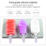 Moule à glaçons fait maison en silicone de dessin animé avec couvercle pour sucette glacée à faire soi-même, livraison de couleur aléatoire, Fruit Pic-vert, Crème glacée, Bonhomme de neige Hippopotame Lapin