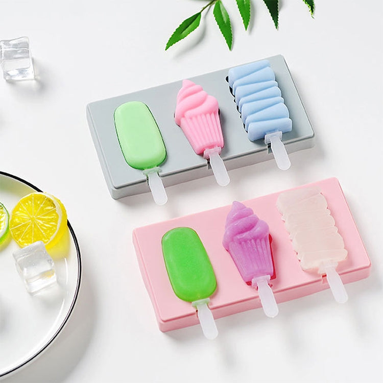 Moule à glaçons fait maison en silicone de dessin animé avec couvercle pour sucette glacée à faire soi-même, livraison de couleur aléatoire, Fruit Pic-vert, Crème glacée, Bonhomme de neige Hippopotame Lapin