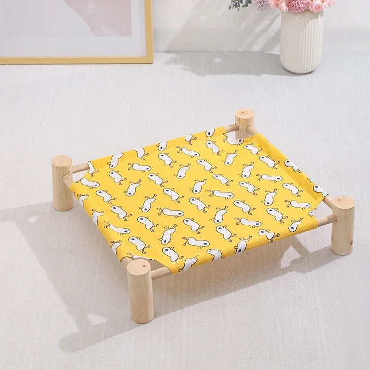 Lit pour animaux de compagnie amovible et lavable universel quatre saisons 47x52cm, Petit canard jaune, Petit triangle de couleur, Petit fond gris en bois, Petite tête de chat blanc, Petit alpaga en bois, Petite tête de chat bleu, Petit carré rose
