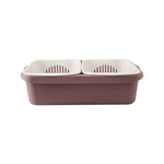 Panier de vidange carré à double couche, panier en plastique pour fruits et légumes, de cuisine et usage domestique, rouge foncé, bleu jaune, vert herbe, gris clair