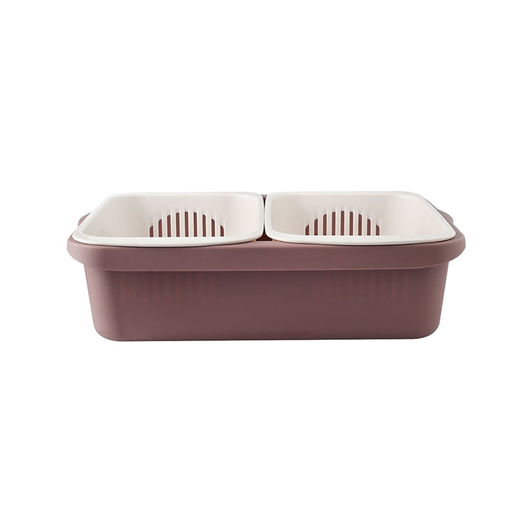 Panier de vidange carré à double couche, panier en plastique pour fruits et légumes, de cuisine et usage domestique, rouge foncé, bleu jaune, vert herbe, gris clair