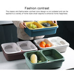 Panier de vidange carré à double couche, panier en plastique pour fruits et légumes, de cuisine et usage domestique, rouge foncé, bleu jaune, vert herbe, gris clair