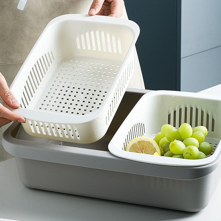 Panier de vidange carré à double couche, panier en plastique pour fruits et légumes, de cuisine et usage domestique, rouge foncé, bleu jaune, vert herbe, gris clair