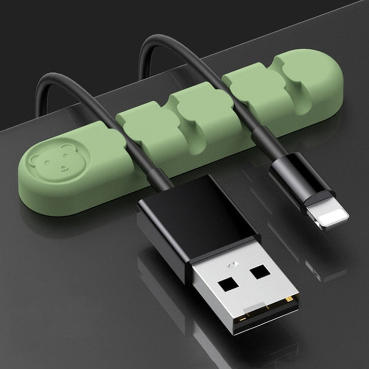 5 Pièces Ours En Silicone À 4 Trous, Organisateur Et Fixateur De Câble De Données Pour Bureau, 4 Trous