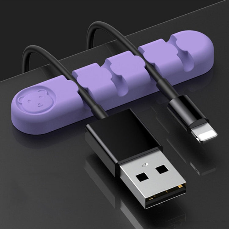 5 Pièces Ours En Silicone À 4 Trous, Organisateur Et Fixateur De Câble De Données Pour Bureau, 4 Trous