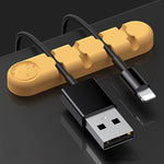 5 Pièces Ours En Silicone À 4 Trous, Organisateur Et Fixateur De Câble De Données Pour Bureau, 4 Trous