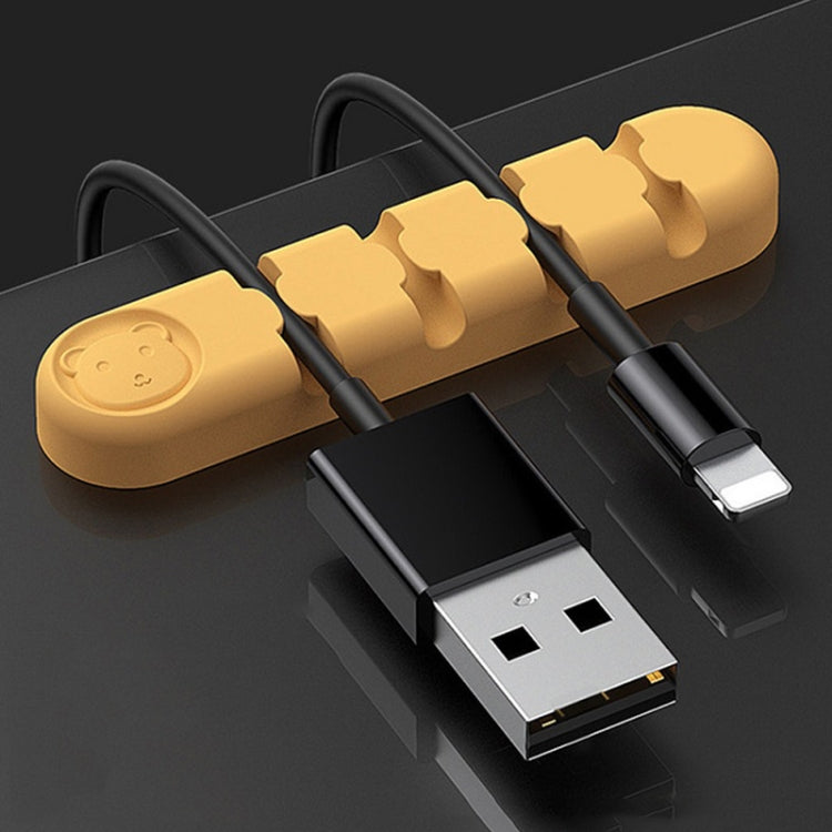 5 Pièces Ours En Silicone À 4 Trous, Organisateur Et Fixateur De Câble De Données Pour Bureau, 4 Trous