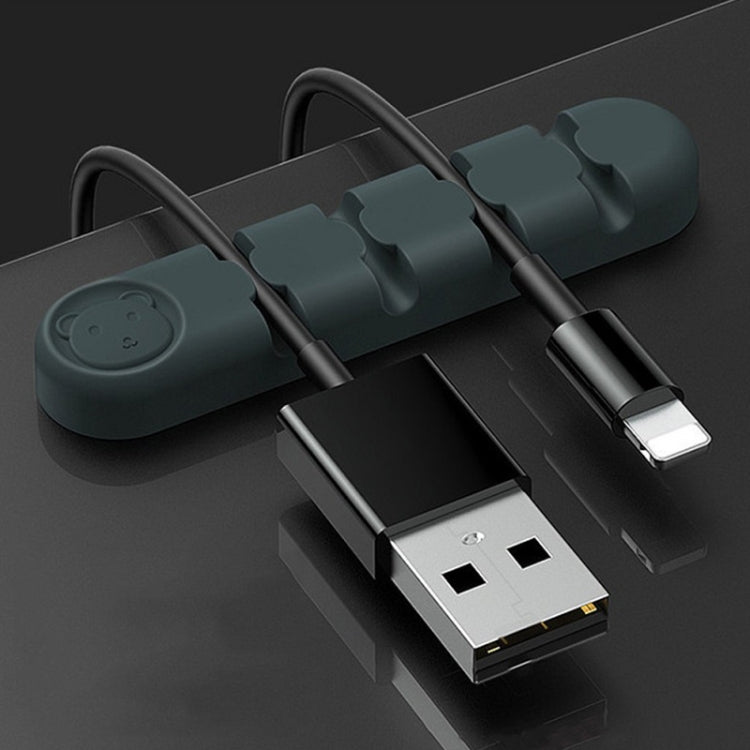 5 Pièces Ours En Silicone À 4 Trous, Organisateur Et Fixateur De Câble De Données Pour Bureau, 4 Trous