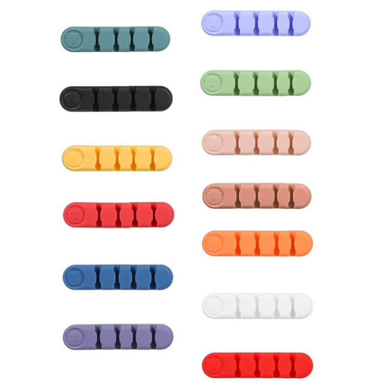 5 Pièces Ours En Silicone À 4 Trous, Organisateur Et Fixateur De Câble De Données Pour Bureau, 4 Trous