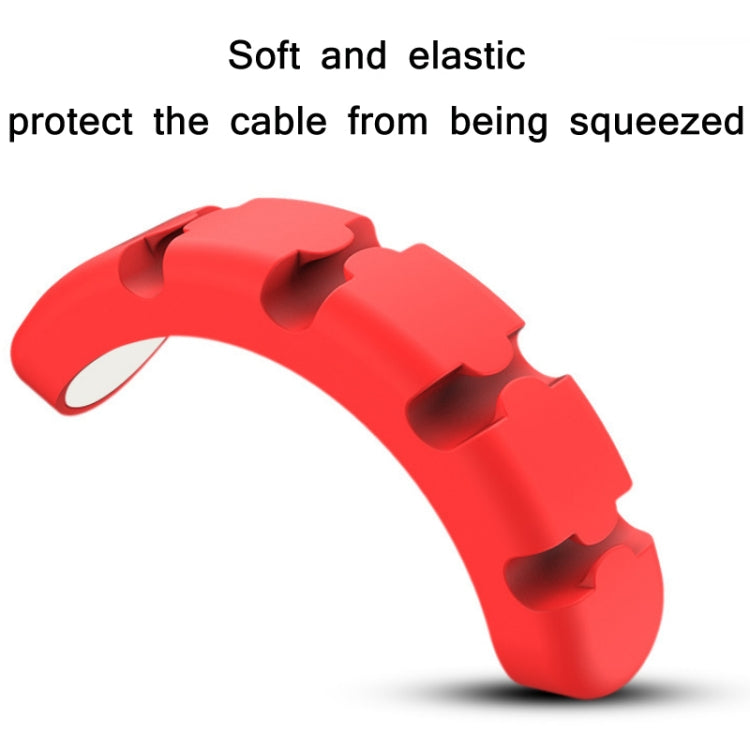 5 Pièces Ours En Silicone À 4 Trous, Organisateur Et Fixateur De Câble De Données Pour Bureau, 4 Trous