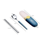 Ensemble de couverts 2 en 1 simple et portable pour enfant, étudiant, voyage, en acier inoxydable 304 (cuillère et baguettes)