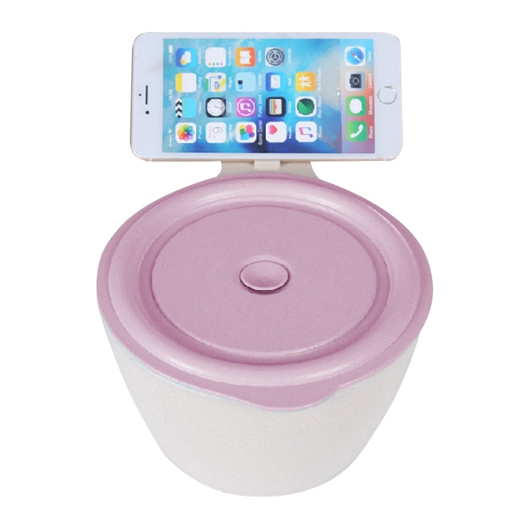Bol de nouilles instantanées en fibre de blé créatif et pratique, boîte à déjeuner scellée avec support pour téléphone portable, rose, bleu, vert