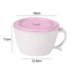 Bol de nouilles instantanées en fibre de blé créatif et pratique, boîte à déjeuner scellée avec support pour téléphone portable, rose, bleu, vert