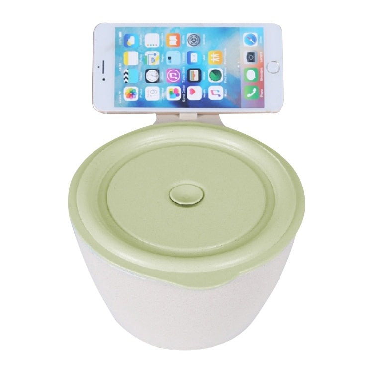 Bol de nouilles instantanées en fibre de blé créatif et pratique, boîte à déjeuner scellée avec support pour téléphone portable, rose, bleu, vert
