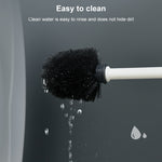 Brosse WC Murale Simple Sans Perçage, Brosse de Nettoyage pour Salle de Bain, Blanc, Noir