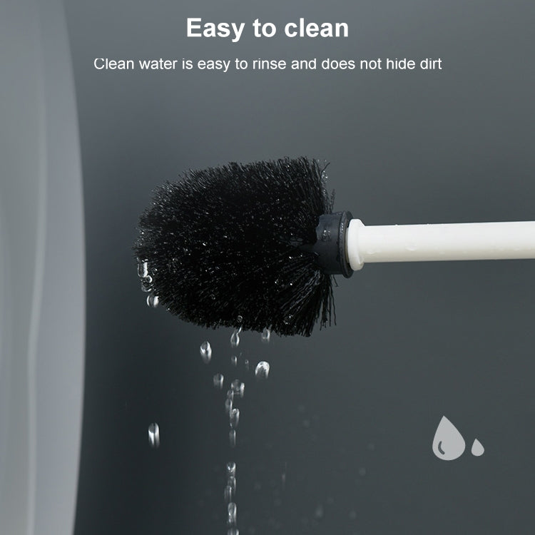 Brosse WC Murale Simple Sans Perçage, Brosse de Nettoyage pour Salle de Bain, Blanc, Noir
