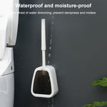 Brosse WC Murale Simple Sans Perçage, Brosse de Nettoyage pour Salle de Bain, Blanc, Noir