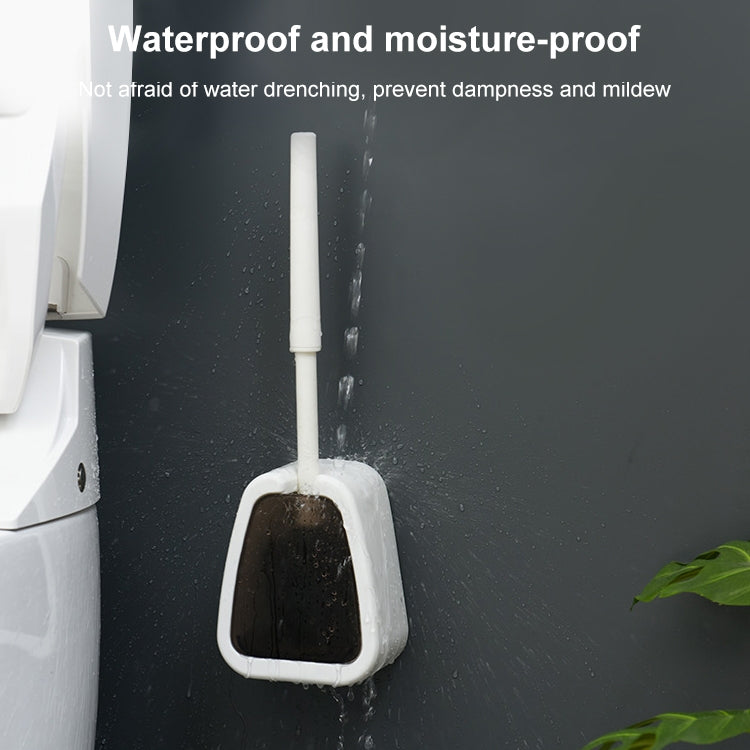Brosse WC Murale Simple Sans Perçage, Brosse de Nettoyage pour Salle de Bain, Blanc, Noir
