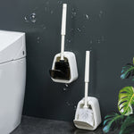 Brosse WC Murale Simple Sans Perçage, Brosse de Nettoyage pour Salle de Bain, Blanc, Noir